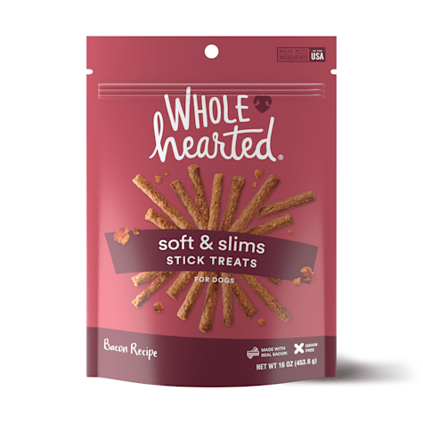 WholeHearted Grain Free Soft and Chewy Bacon Recipe Dog Stick Treats