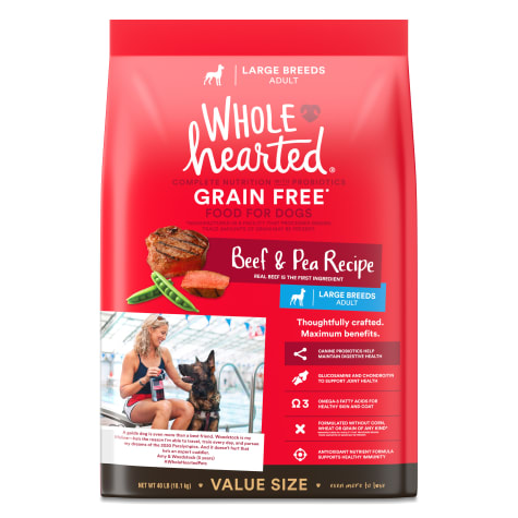 WholeHearted Grain Free Large Breed Beef and Pea Recipe Adult Dry Dog Food