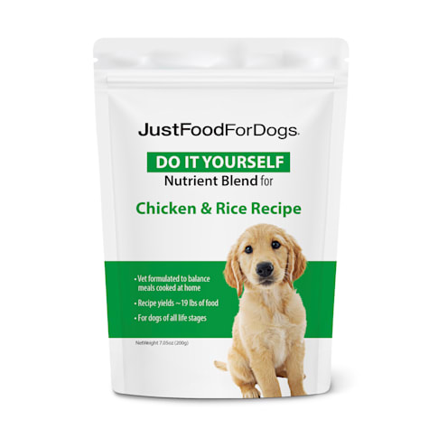 JustFoodForDogs Do-It-Yourself Chicken and White Rice Dog Food Nutrients