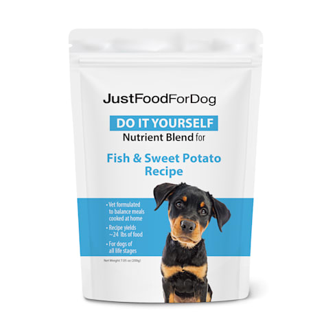 JustFoodForDogs Do-It-Yourself Fish and Sweet Potato Dog Food Nutrients
