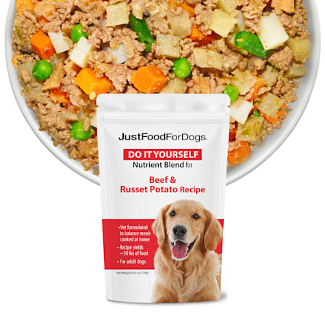 JustFoodForDogs Do-It-Yourself Beef and Russet Potato Dog Food Nutrients