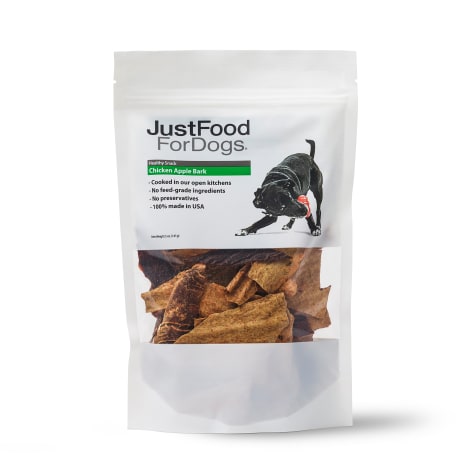 JustFoodForDogs Snacks Chicken Apple Bark Dog Treats, 5 oz. | Petco