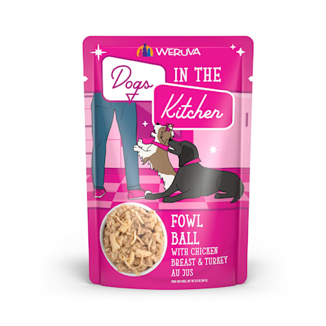 Dogs in the Kitchen Fowl Ball with Chicken Breast & Turkey Au Jus Wet Dog Food Pouches