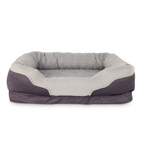 large grey dog bed