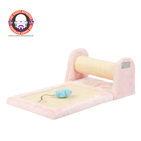 Armarkat Premium Pink Rolling Real Wood Scratcher with Toy for Cats