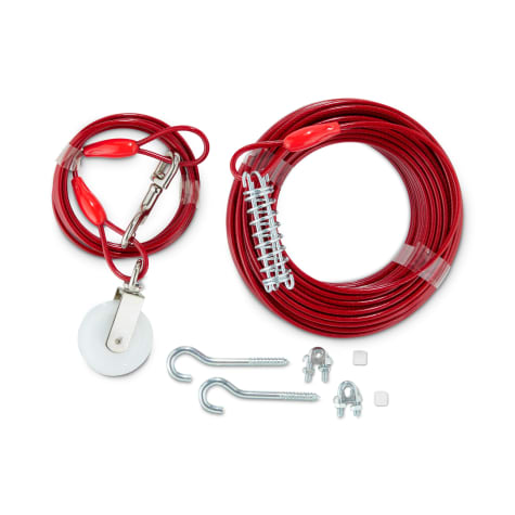 EveryYay Stretch Your Legs Canine Zipline Tie-Out Cable with Trolley, For Dogs Up to 100 lbs.