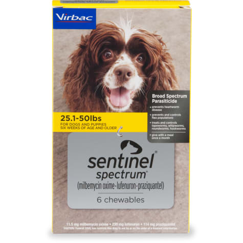 Sentinel Spectrum Chewables For Dogs 25 1 To 50 Lbs 6 Pack Petco