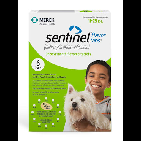Sentinel Flavor Tablets for Dogs 11 to 25 lbs.