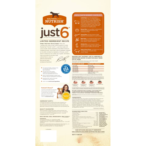 rachael ray just 6 dog food ingredients