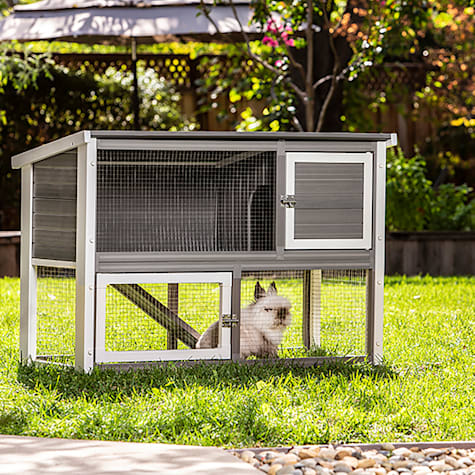 New Age Pet ecoFLEX Columbia Rabbit Hutch in Grey | Petco