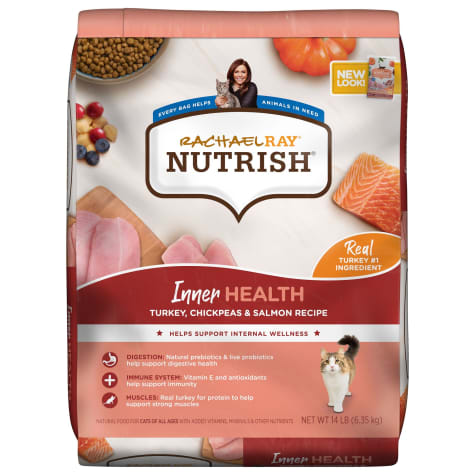 Rachael Ray Nutrish Inner Health Natural Turkey with Chickpeas & Salmon Recipe Dry Cat Food