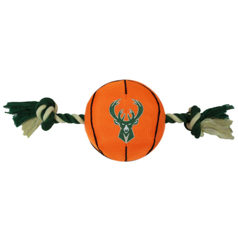 Pets First NBA Milwaukee Bucks Nylon Basketball Rope Toy for Dogs