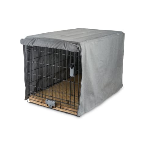 grey dog cage