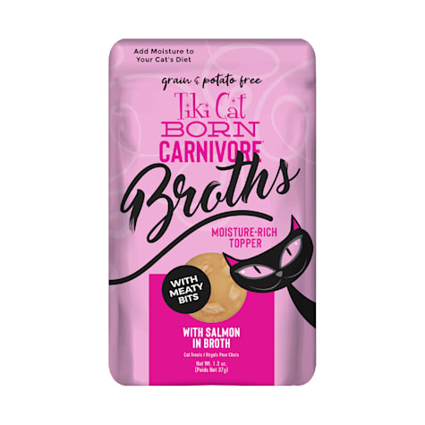 Tiki Cat Savory Broth with Meaty Bits Salmon Flavored Cat Treats