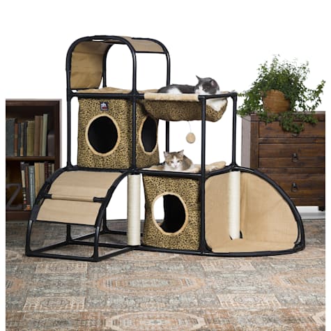 Prevue Pet Products Kitty Power Paws Catville Townhome Leopard Print 7235