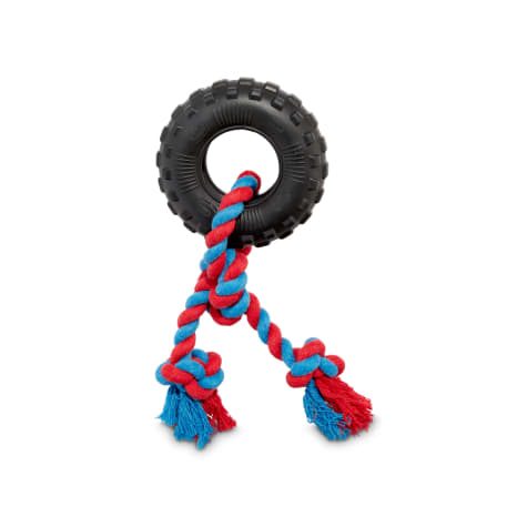 Leaps & Bounds Toss & Tug Tire Rope Dog Toy