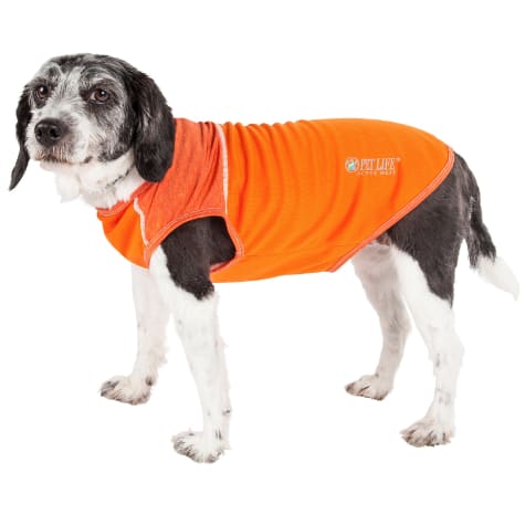 Pet Life Active Aero-Pawlse Heathered Orange Quick-Dry Dog Tank Top T-Shirt