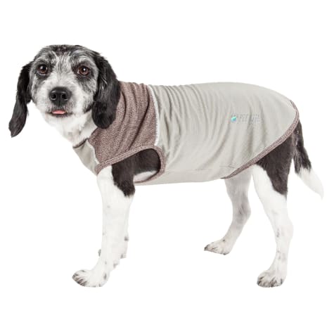 Pet Life Active Aero-Pawlse Heathered Grey Quick-Dry Dog Tank Top T-Shirt
