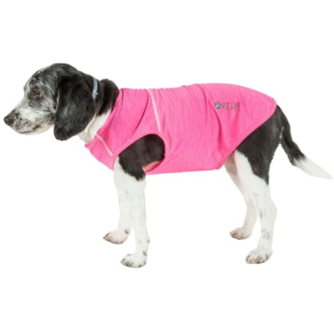 Pet Life Active Aero-Pawlse Heathered Pink Quick-Dry Dog Tank Top T-Shirt