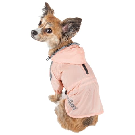Dog Helios Torrential Shield Waterproof Adjustable Peach Dog Windbreaker Raincoat