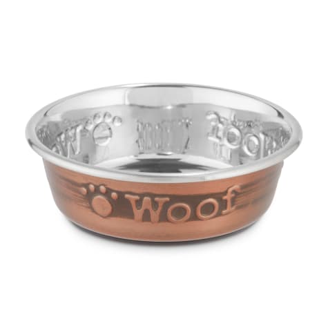 EveryYay Dining In Copper Woof Stainless Steel Dog Bowl