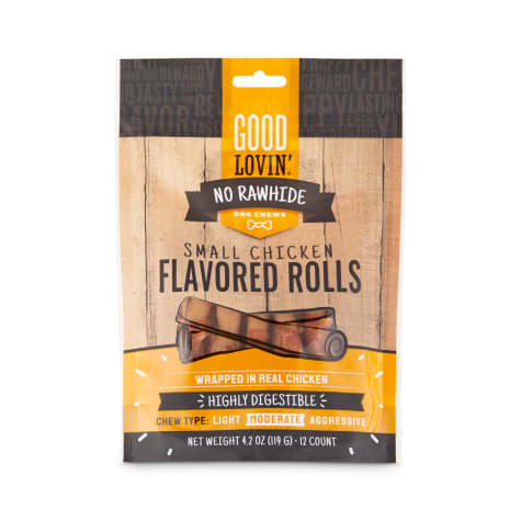 Good Lovin' No Rawhide Small Chicken Flavored Rolls for Dogs