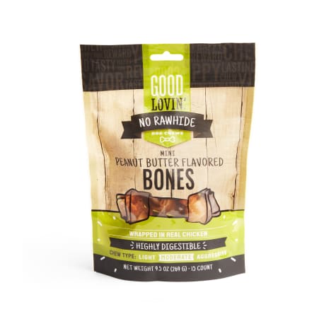 Good Lovin' No Rawhide Mini Peanut Butter Flavored Dog Bones