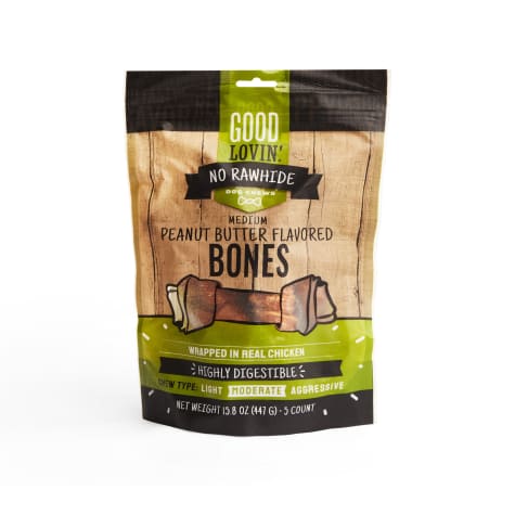 Good Lovin' No Rawhide Medium Peanut Butter Flavored Dog Bones