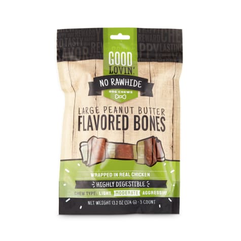 Good Lovin' No Rawhide Large Peanut Butter Flavored Dog Bones