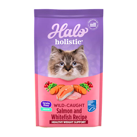 Halo Holistic Complete Digestive Health Indoor Grain Free Wild-caught Salmon & Whitefish Recipe Adult Dry Cat Food