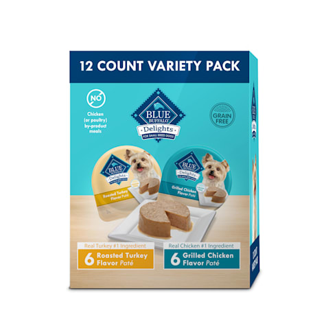 Blue Buffalo Delights Small Breed Natural Wet Dog Food Turkey and Grilled Chicken Variety Pack