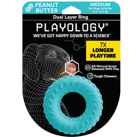 Playology Dual Layer Ring Peanut Butter Dog Toy