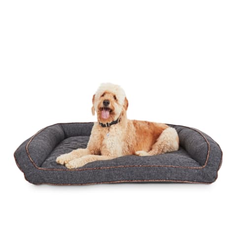 large grey dog bed