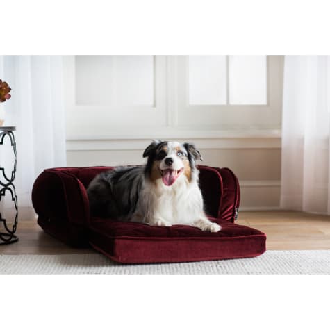 La-Z-Boy Duchess Fold Out Merlot Sofa Dog Bed