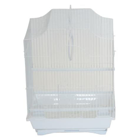 YML White Cornerless Flat Top Bird Cage