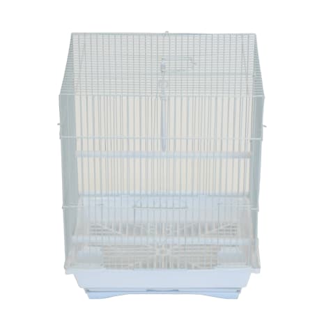 YML White Flat Top Parakeet Cage