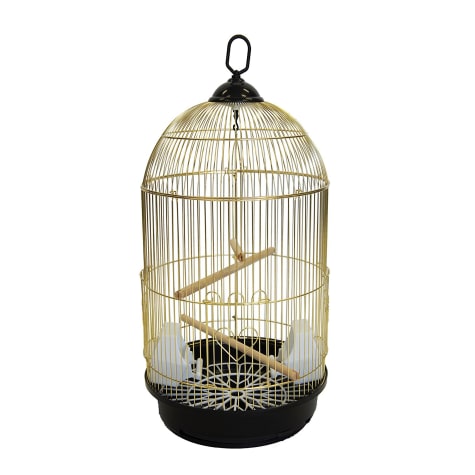 YML Round Brass Tall Bird Cage