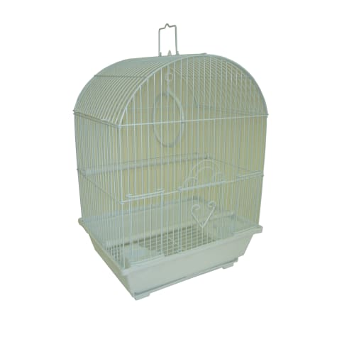 YML White Round Top Style Parakeet Cage