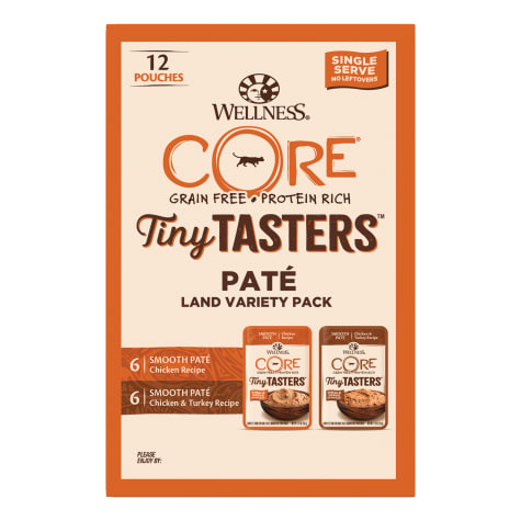 Wellness CORE Tiny Tasters Chicken, Chicken & Turkey Pate Land Variety Pack Grain Free Wet Cat Food