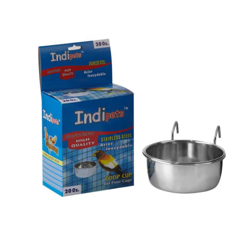 Indipets Stainless Steel Cage Cup with Hook Holder