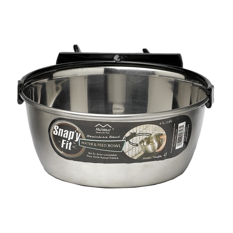 Midwest Snap'y Fit Stainless Steel Water & Feed Bowl for Dogs