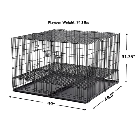 Midwest Homes For Puppy Playpen With 1 2 Floor Grid 48 L X 47