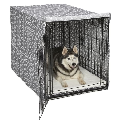 Midwest Quiet Time Defender Gray Crate Cover for Dogs