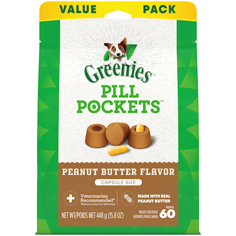 Greenies Pill Pockets Capsule Size Real Peanut Butter for Large Dog Treats