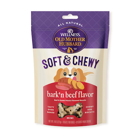Wellness Old Mother Hubbard Soft & Chewy Bark'n Beef Flavor Natural Mini Oven-Baked Biscuits Dog Treats