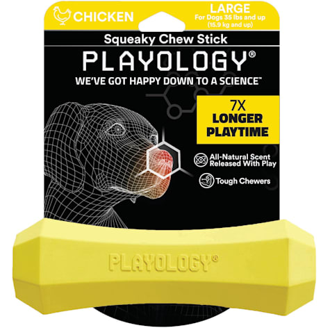 Playology Squeaky Chicken Chew Stick for Dogs