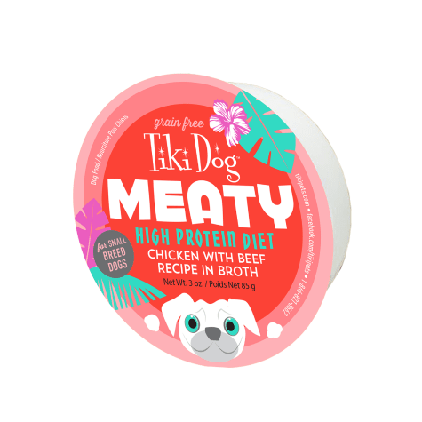 Tiki Dog Meaty High Protein Chicken with Beef Recipe Wet Dog Food