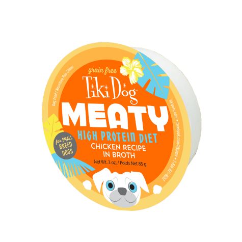 Tiki Dog Meaty High Protein Chicken Recipe in Broth Wet Dog Food