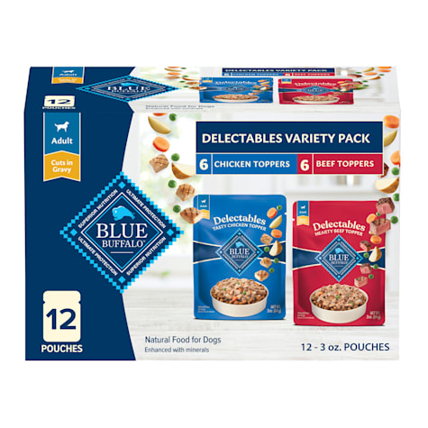 Blue Buffalo Delectables, Chicken & Beef, Natural Wet Dog Food Variety Pack
