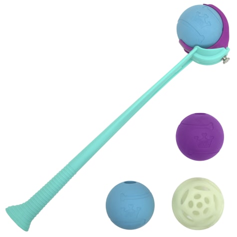 Chew King 4 Balls with Ball Launcher Combo Dog Toy